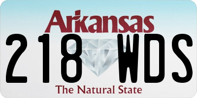 AR license plate 218WDS
