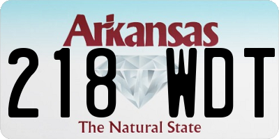 AR license plate 218WDT