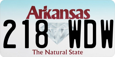 AR license plate 218WDW