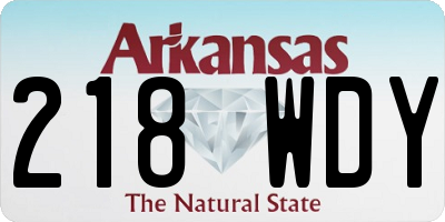 AR license plate 218WDY
