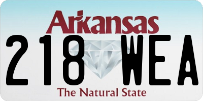 AR license plate 218WEA