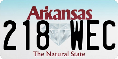 AR license plate 218WEC