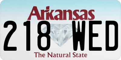 AR license plate 218WED