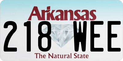 AR license plate 218WEE