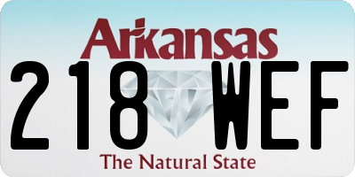 AR license plate 218WEF