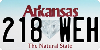 AR license plate 218WEH