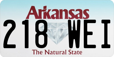 AR license plate 218WEI