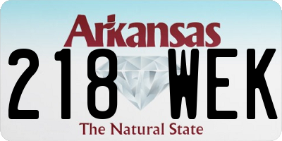 AR license plate 218WEK