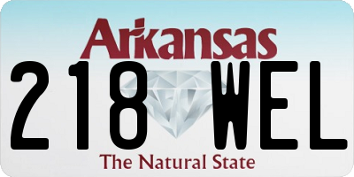 AR license plate 218WEL