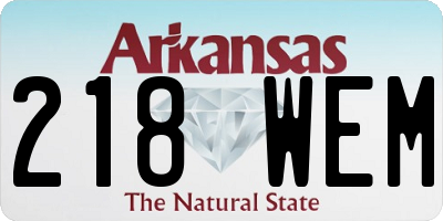 AR license plate 218WEM