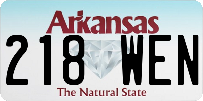AR license plate 218WEN