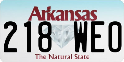 AR license plate 218WEO