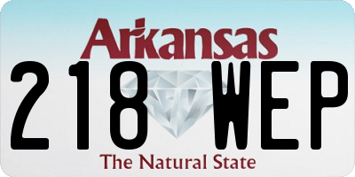 AR license plate 218WEP