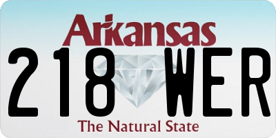 AR license plate 218WER