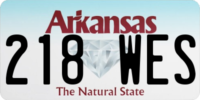 AR license plate 218WES