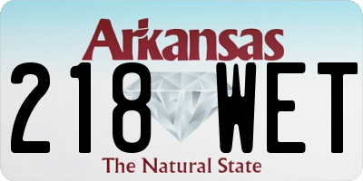 AR license plate 218WET