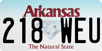 AR license plate 218WEU