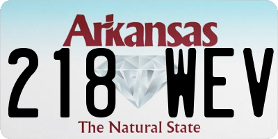AR license plate 218WEV