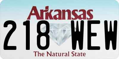 AR license plate 218WEW