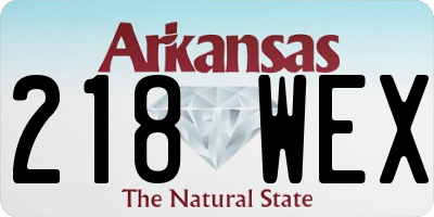 AR license plate 218WEX