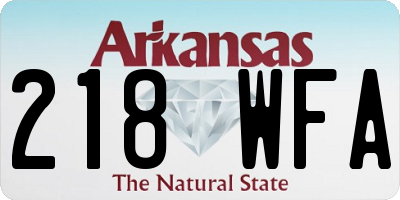 AR license plate 218WFA