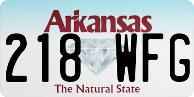 AR license plate 218WFG