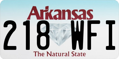 AR license plate 218WFI