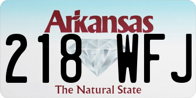 AR license plate 218WFJ