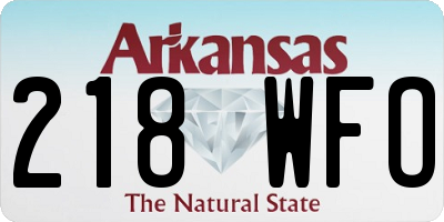 AR license plate 218WFO