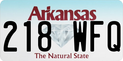 AR license plate 218WFQ