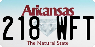 AR license plate 218WFT