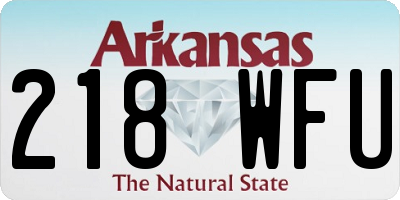 AR license plate 218WFU