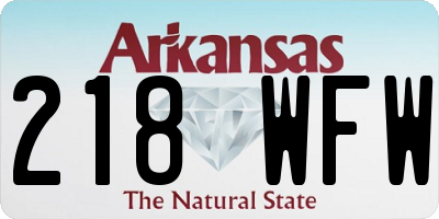 AR license plate 218WFW
