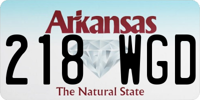 AR license plate 218WGD