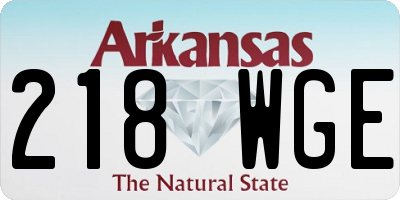 AR license plate 218WGE