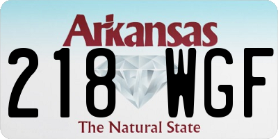 AR license plate 218WGF