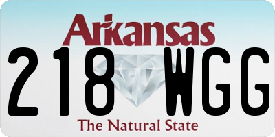 AR license plate 218WGG
