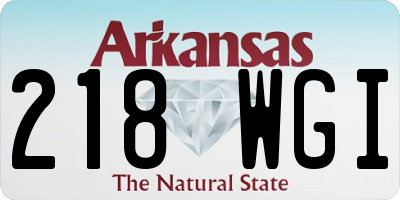 AR license plate 218WGI