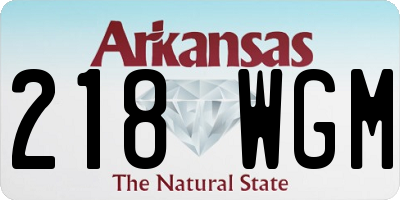 AR license plate 218WGM