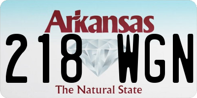 AR license plate 218WGN