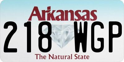 AR license plate 218WGP