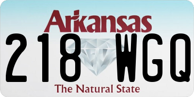 AR license plate 218WGQ