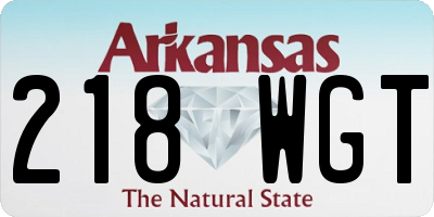 AR license plate 218WGT