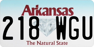 AR license plate 218WGU