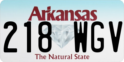 AR license plate 218WGV