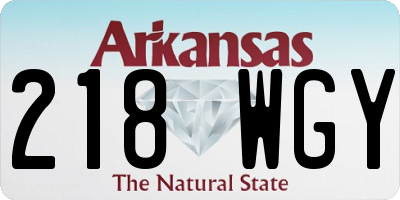 AR license plate 218WGY