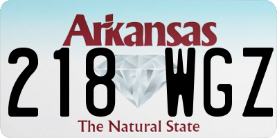 AR license plate 218WGZ