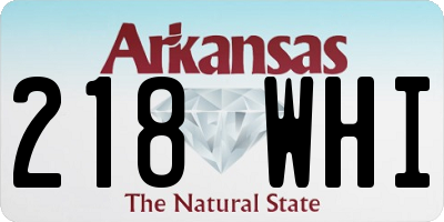 AR license plate 218WHI