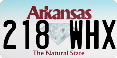 AR license plate 218WHX