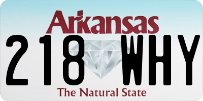 AR license plate 218WHY